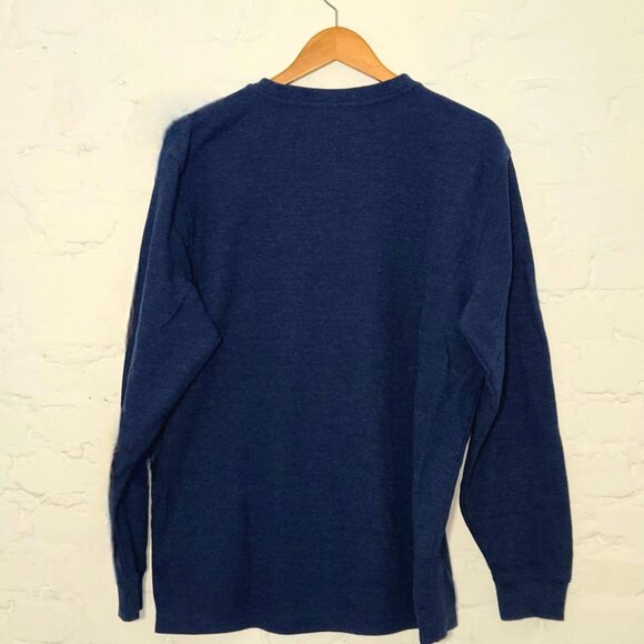 WINTER SALE! L.L. Bean Men's Henley Shirt - Blue - Large - 100% Cotton - Picture 3 of 4